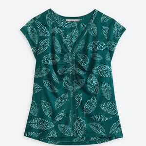 Daniel Rainn Dark Green Leaf Pattern Blouse - NWT - Medium